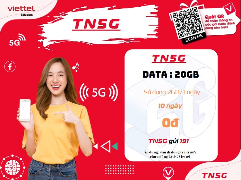 soạn tin nhắn: TN5G Gửi 191