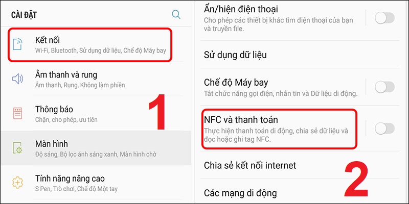  kiểm tra điện thoại có hỗ trợ NFC qua cài đặt