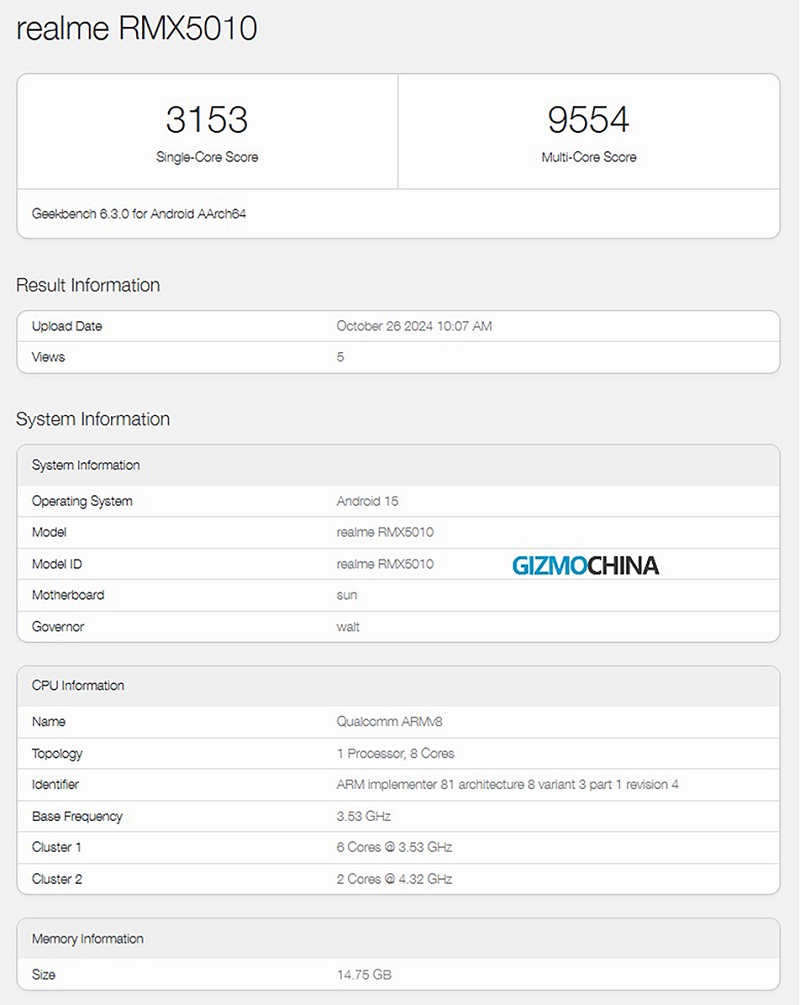 realme GT 7 Pro lộ hiệu năng trên Geekbench