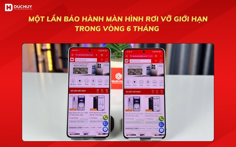  Một (1) lần bảo hành màn hình rơi vỡ