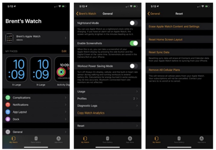 Cách reset Apple Watch bằng ứng dụng Watch trên iPhone 