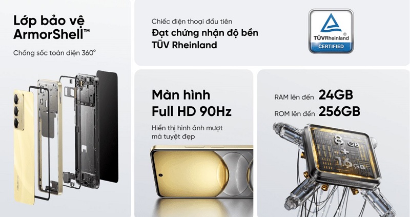 realme C75 có thông số màn hình mượt mà với tần số quét 90Hz