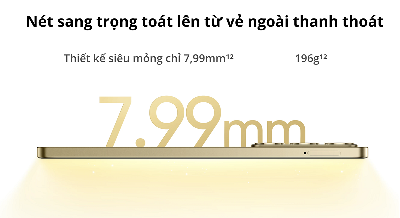 realme C75 có độ mỏng chỉ 7.99 mm