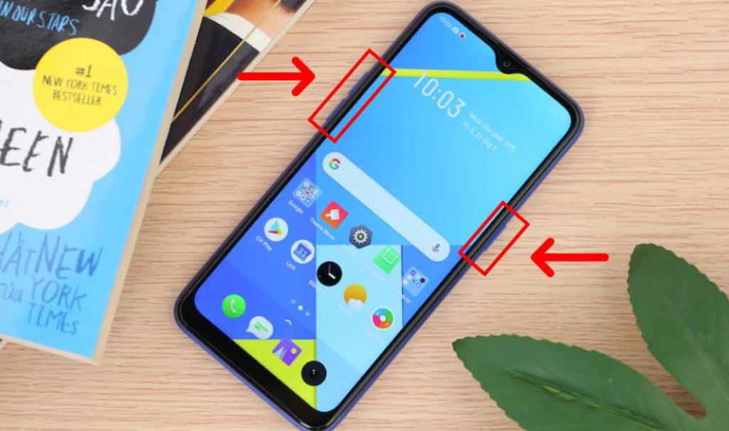 Tắt nguồn điện thoại Realme bằng phím nguồn