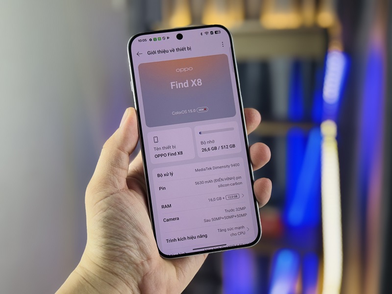 OPPO Find X8 chạy chip Dimensity 9400 mạnh mẽ