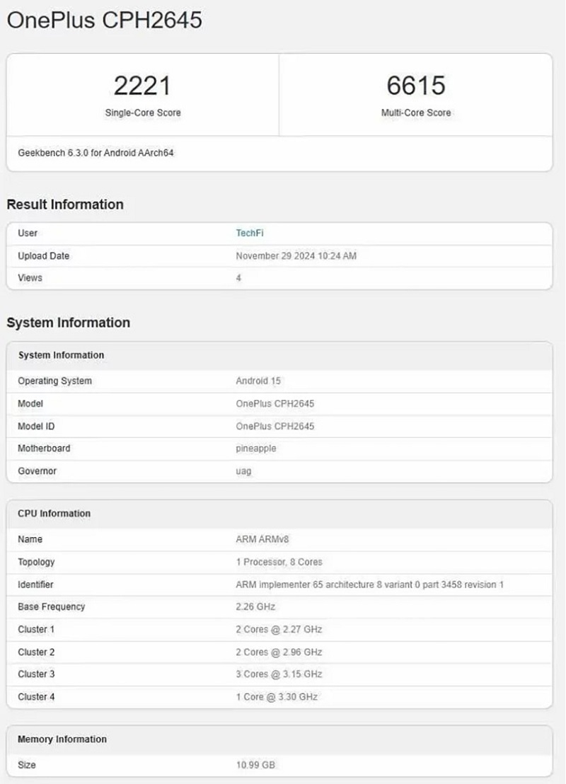 OnePlus 13R xuất hiện trên Geekbench xác nhận chạy chip Snapdragon 8 Gen 3