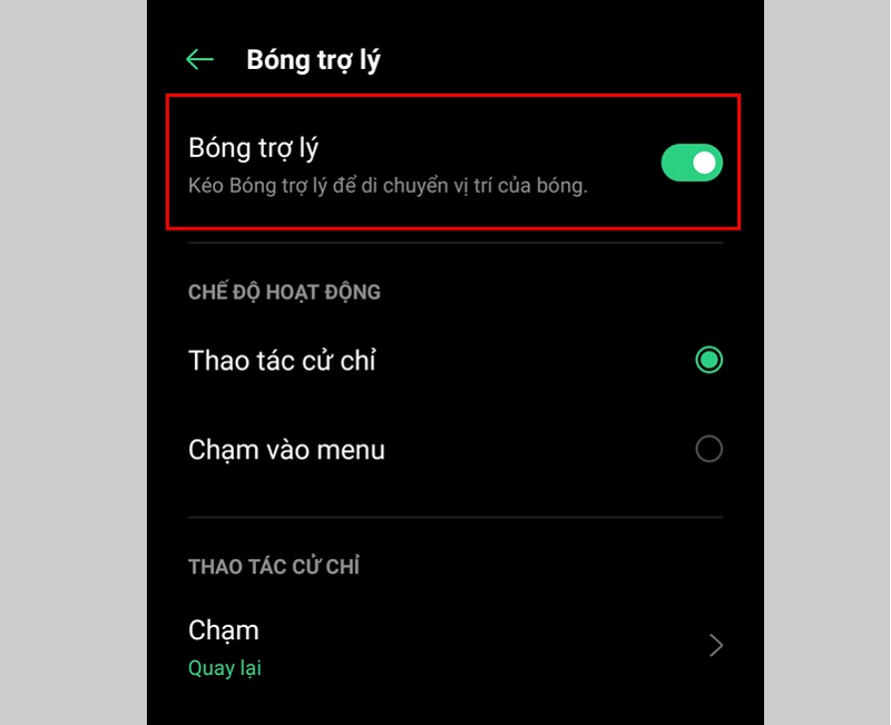 Chụp màn hình Oppo bằng bóng trợ lý