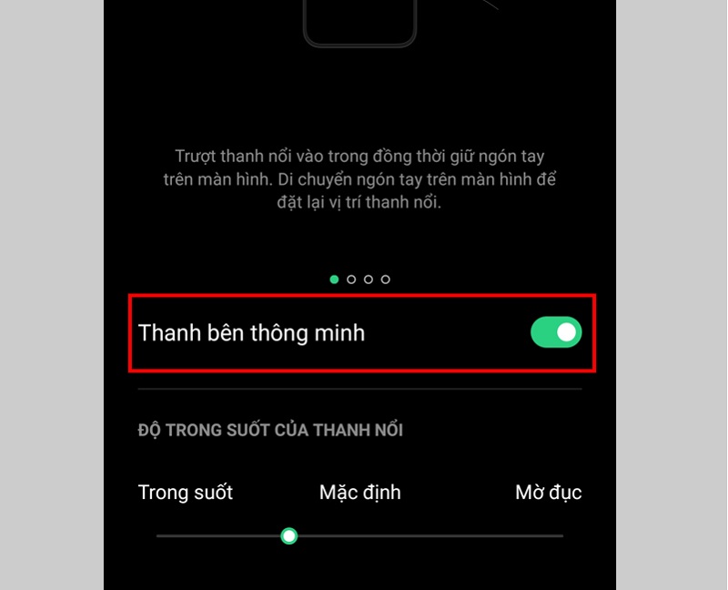 Bạn cần kích hoạt thanh bên thông minh trước để chụp màn hình Oppo 