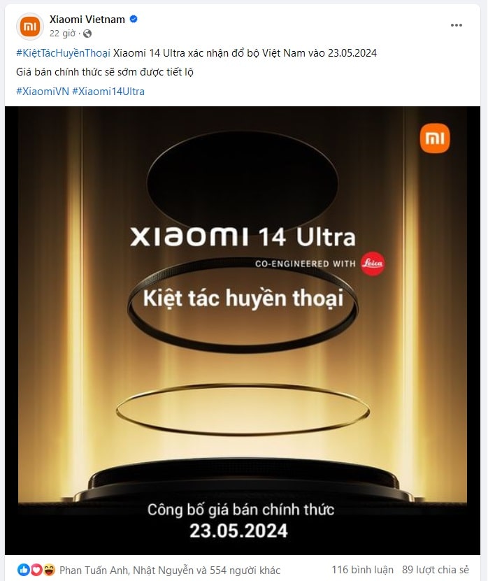 Xiaomi 14 Ultra sẽ ra mắt tại Việt Nam