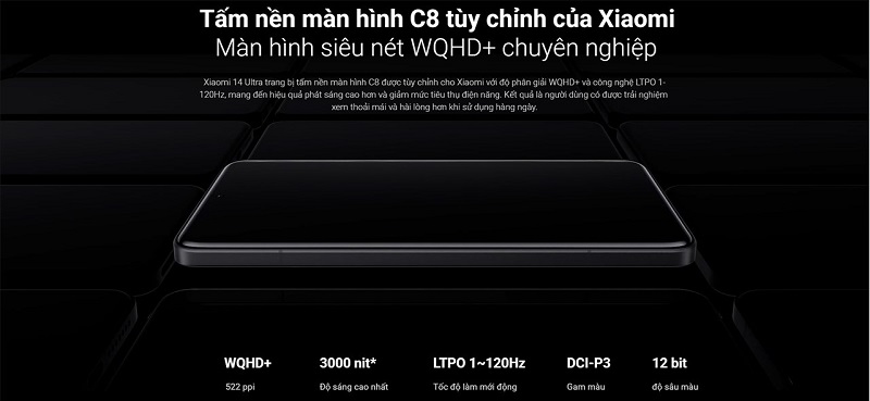 màn hình Xiaomi 14 Ultra hiện đại
