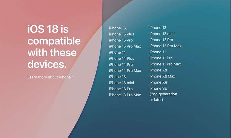 Danh sách iPhone sẽ được lên iOS 18 