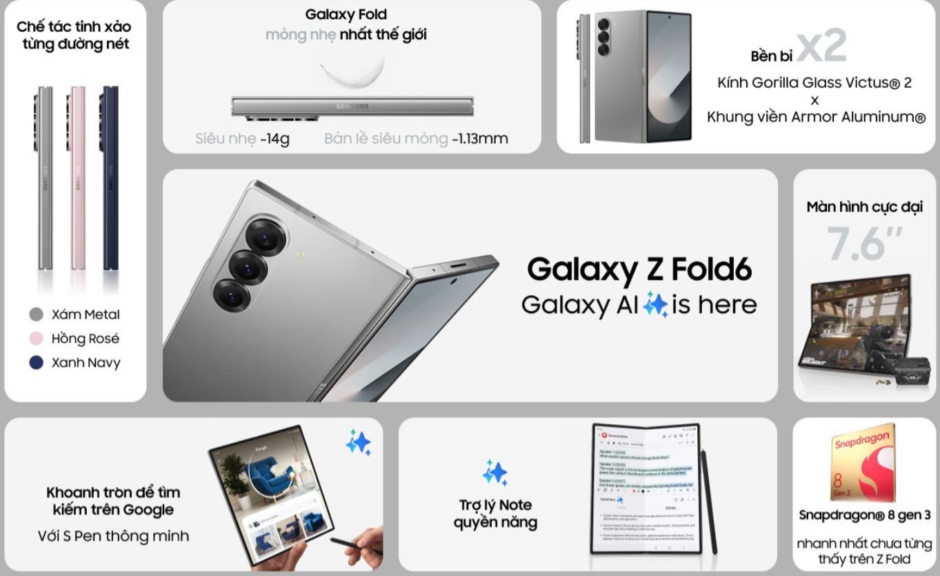 ưu điểm nổi bật của Galaxy Z Fold 6