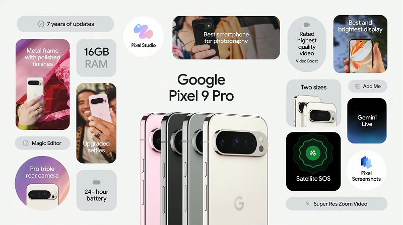 Google Pixel 9 Pro có thông số cấu hình mạnh mẽ