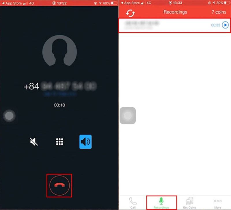 nghe lại đoạn ghi âm cuộc gọi trên iPhone qua Call Recorder 