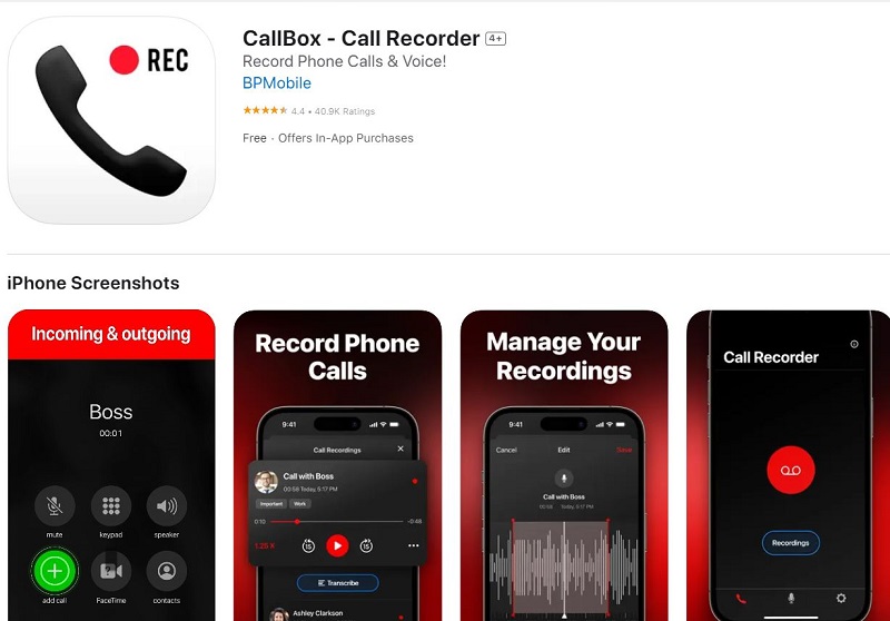 ghi âm cuộc gọi trên iPhone qua ứng dụng CallBox - Call Recorder