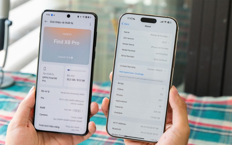 OPPO Find X8 Pro có điểm số Antutu cao hơn so với iPhone 16 Pro Max