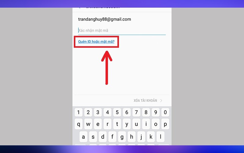 Cách lấy lại mật khẩu Samsung Account bước 1