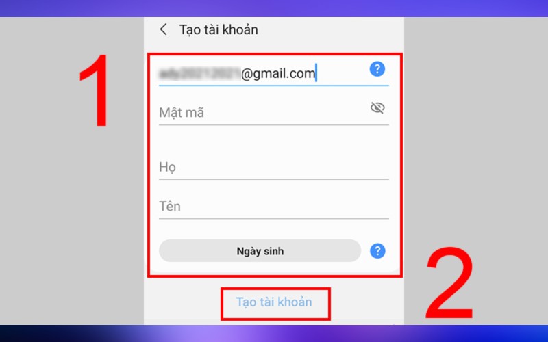 Cách tạo tài khoản Samsung Account trên điện thoại bước 4