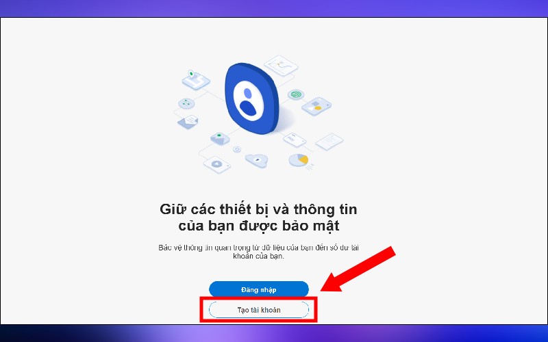 Cách tạo tài khoản Samsung Account trên máy tính bước 1