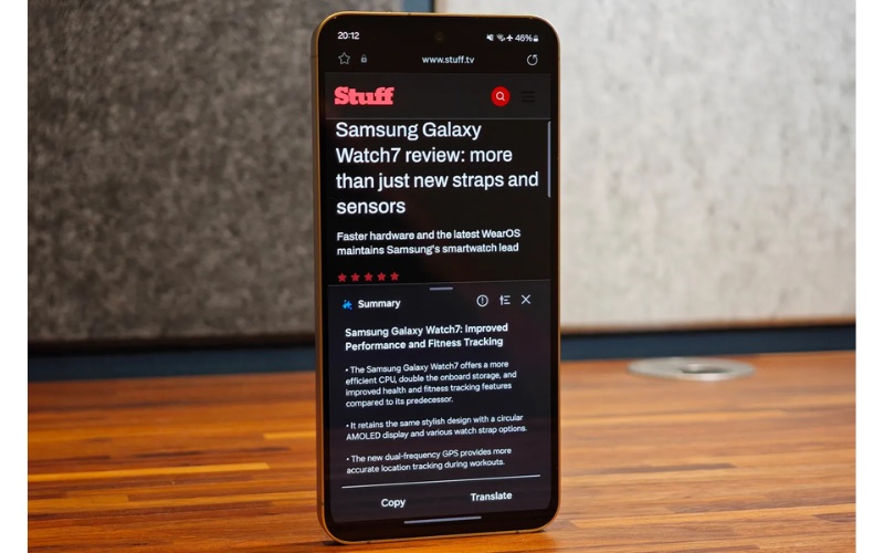 Tính năng tóm tắt văn bản trên Samsung Galaxy S24 FE