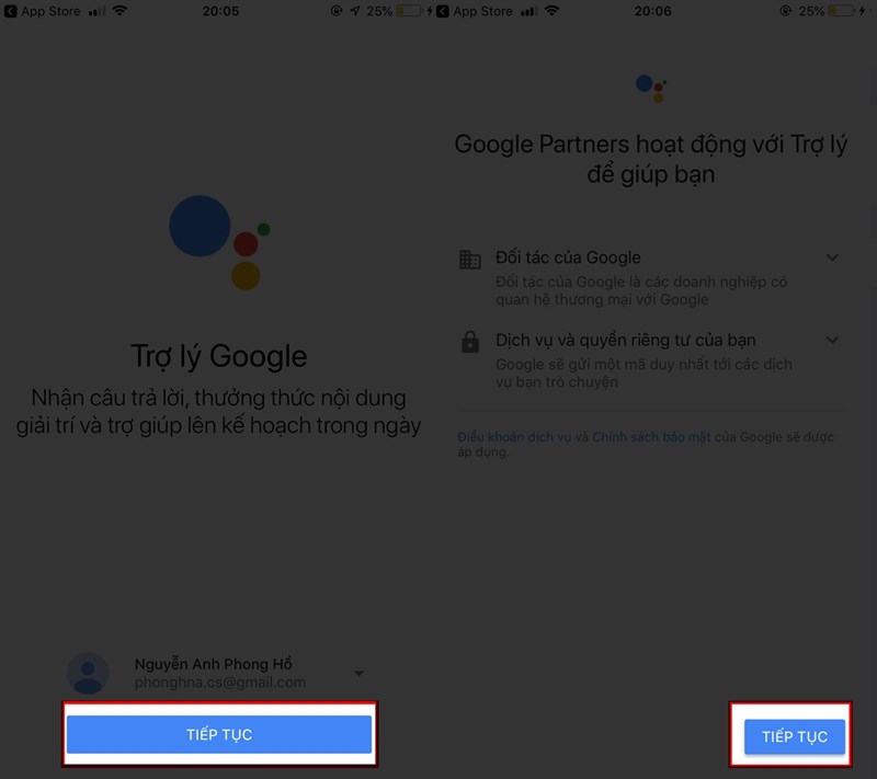 google assistant tiếng việt cho iphone bước 6.1
