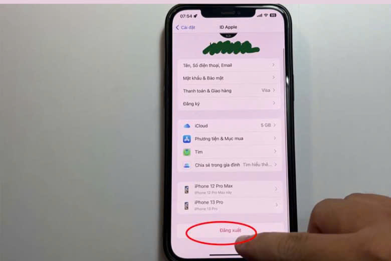 đăng xuất kết nối trên iphone