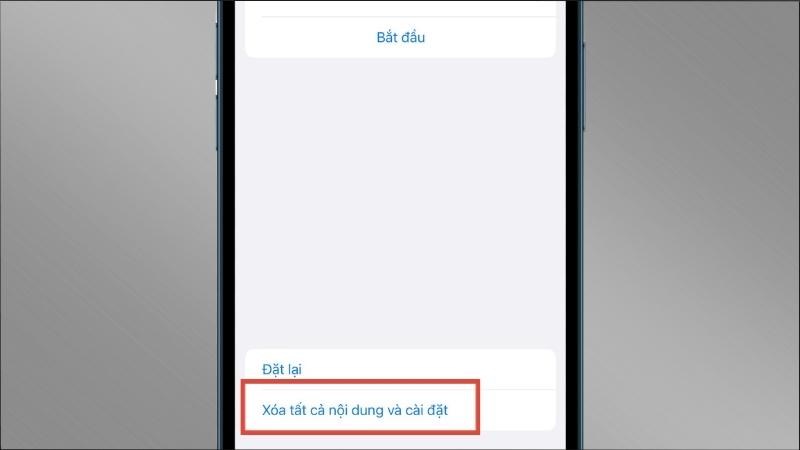 reset điện thoại iphone xóa tất cả