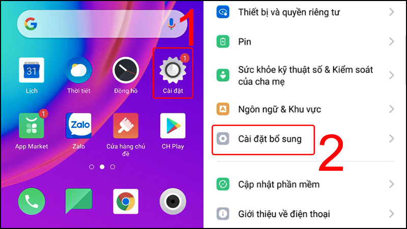 reset điện thoại oppo cài đặt bổ sung