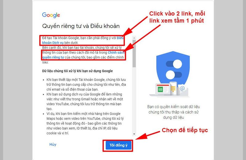 tạo gmail trên máy tính quyền riêng tư 