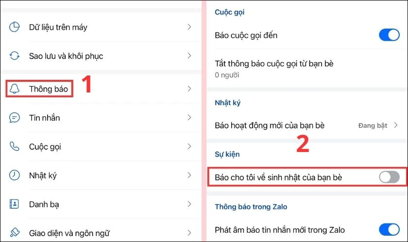 tắt thông báo sinh nhật bạn bè trên điện thoại 