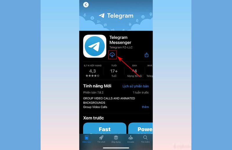 cài đặt telegram trên iPhone